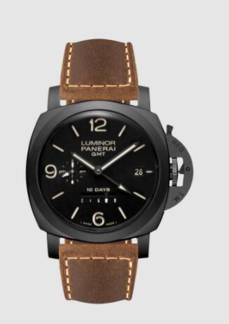 Panerai Luminor 10 Days GMT 44mm Replica Watch PAM00335 SCAMOSCIATO DARK BROWN